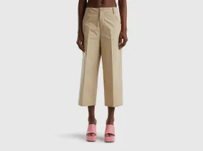 100% cotton cropped trousers