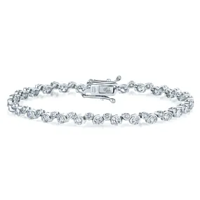 18ct White Gold Diamond Wave Style Bracelet