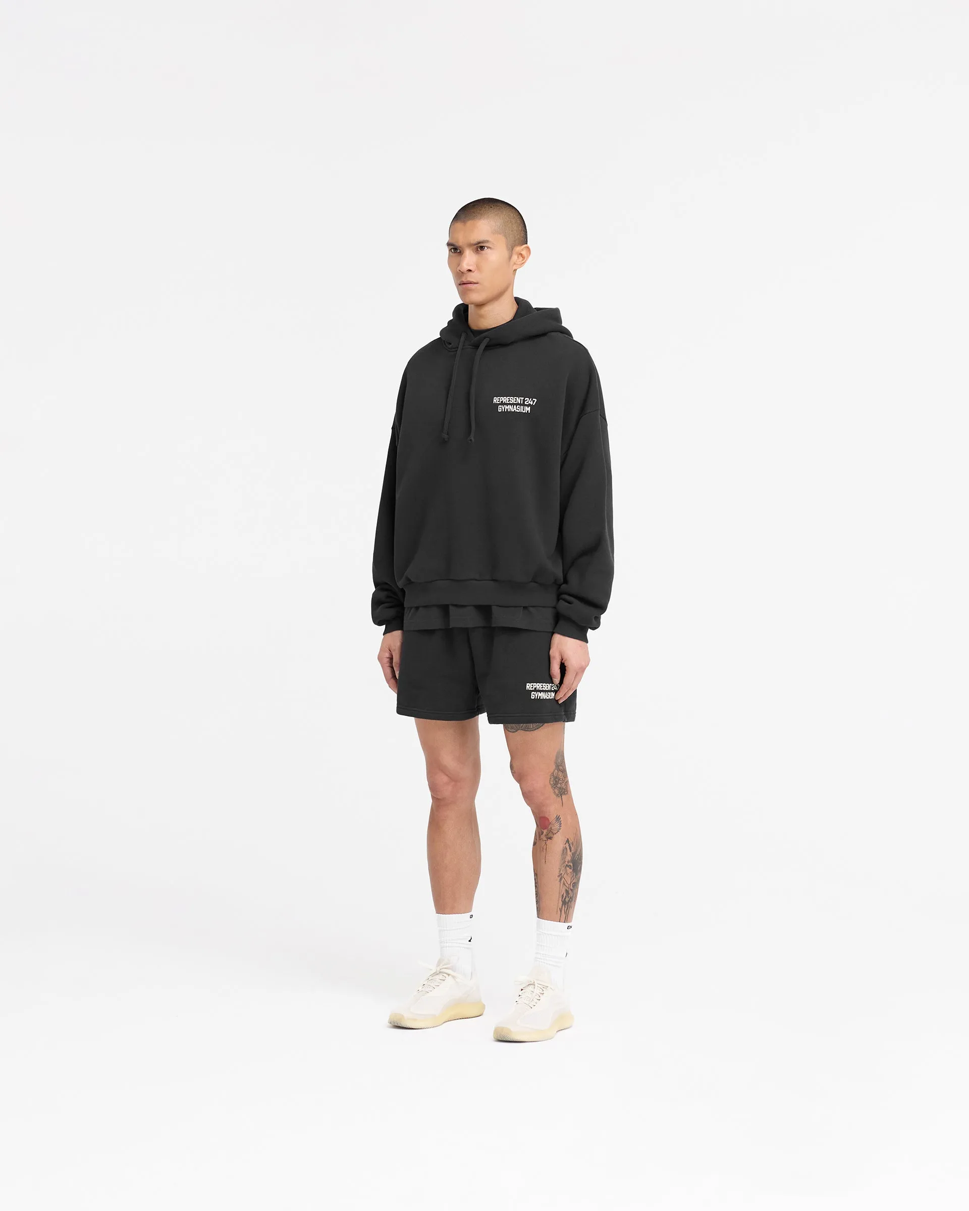 247 Gymnasium Boxy Hoodie - Off Black