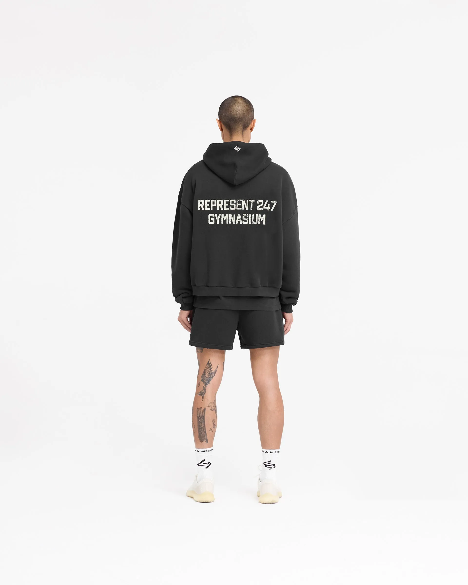 247 Gymnasium Boxy Hoodie - Off Black