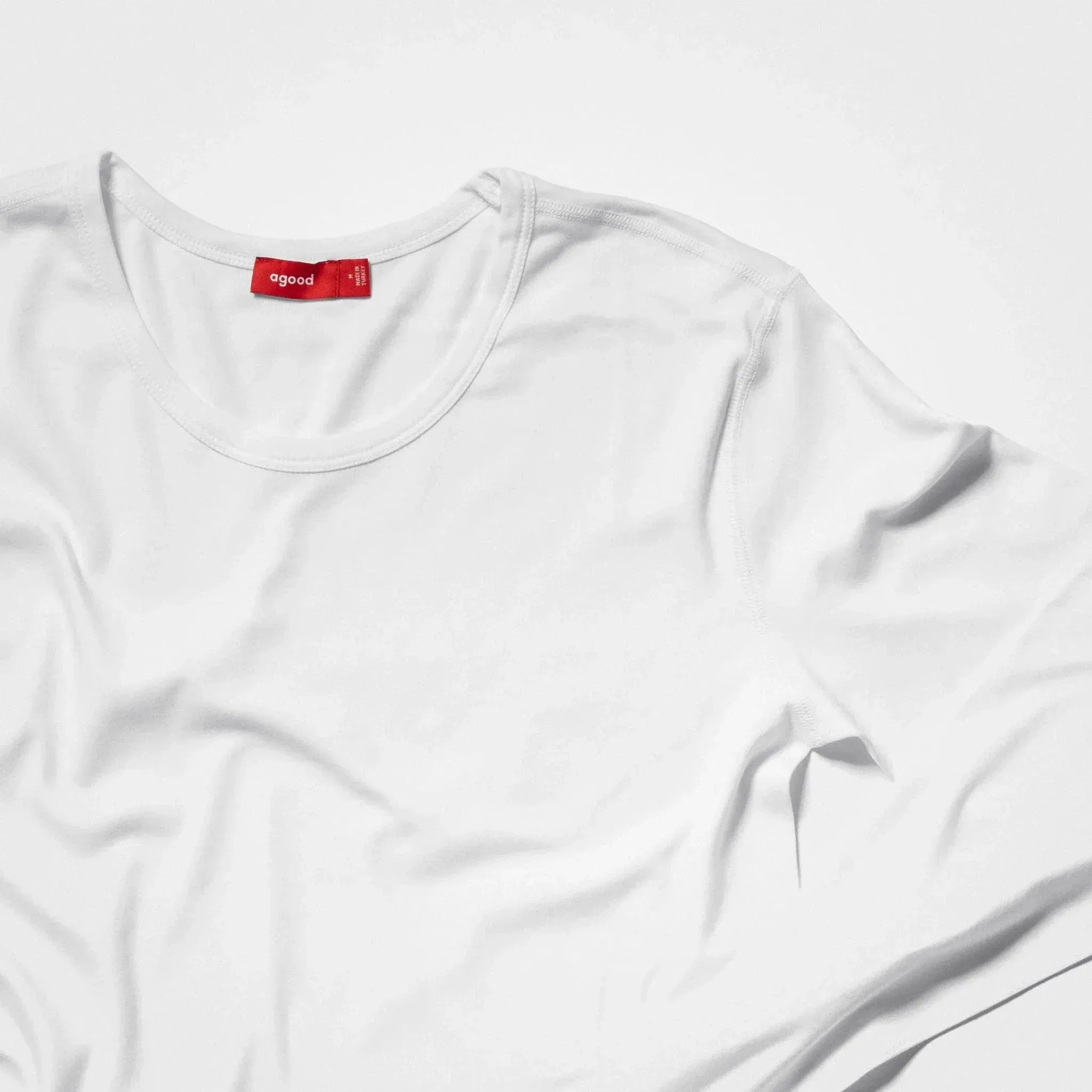 5 Pack | Men’s Recycled Cotton Crew Neck Long Sleeves, White