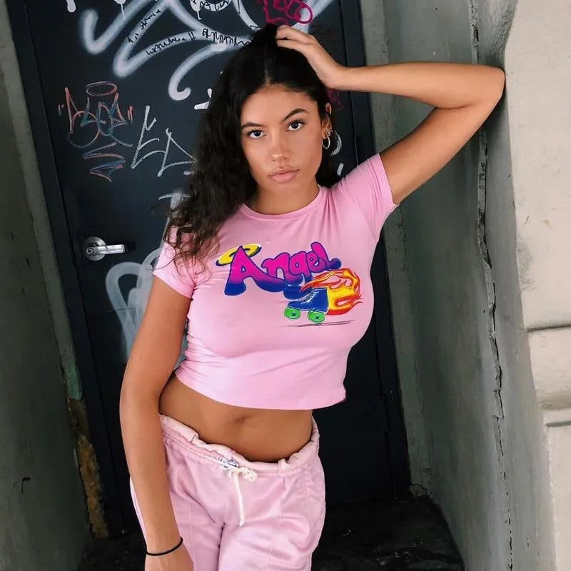 90s Angel Crop Top