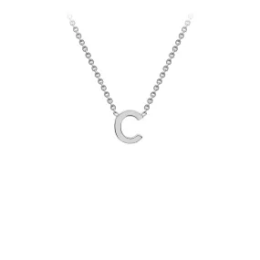 9K White Gold 'C' Initial Adjustable Letter Necklace 38/43cm