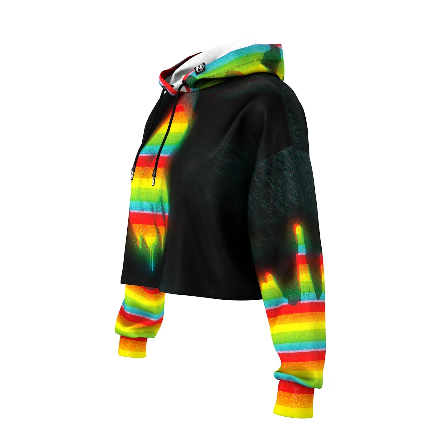 A Handful Rainbow Cropped Hoodie