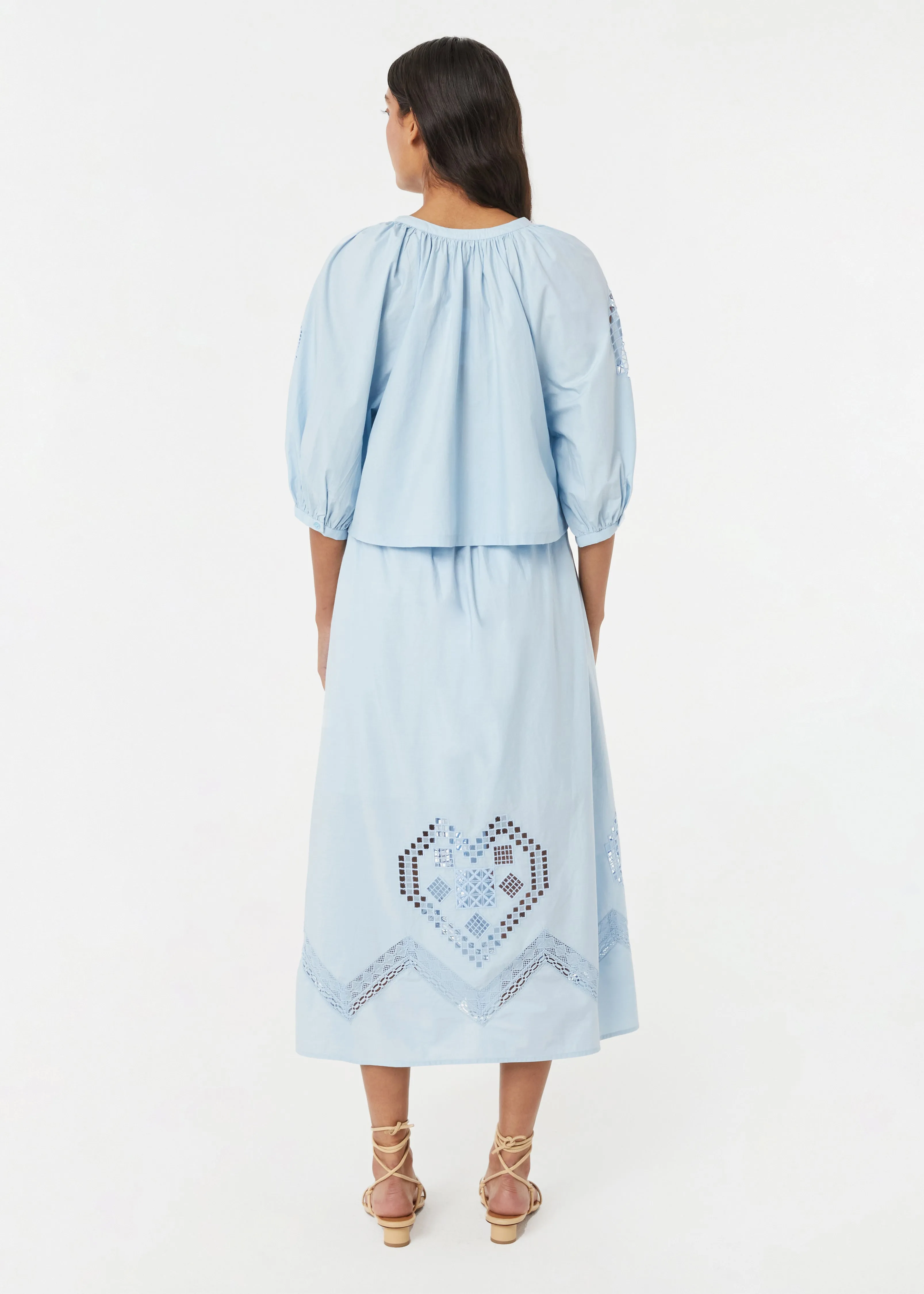 Aaron Skirt | Sky Heart Eyelet