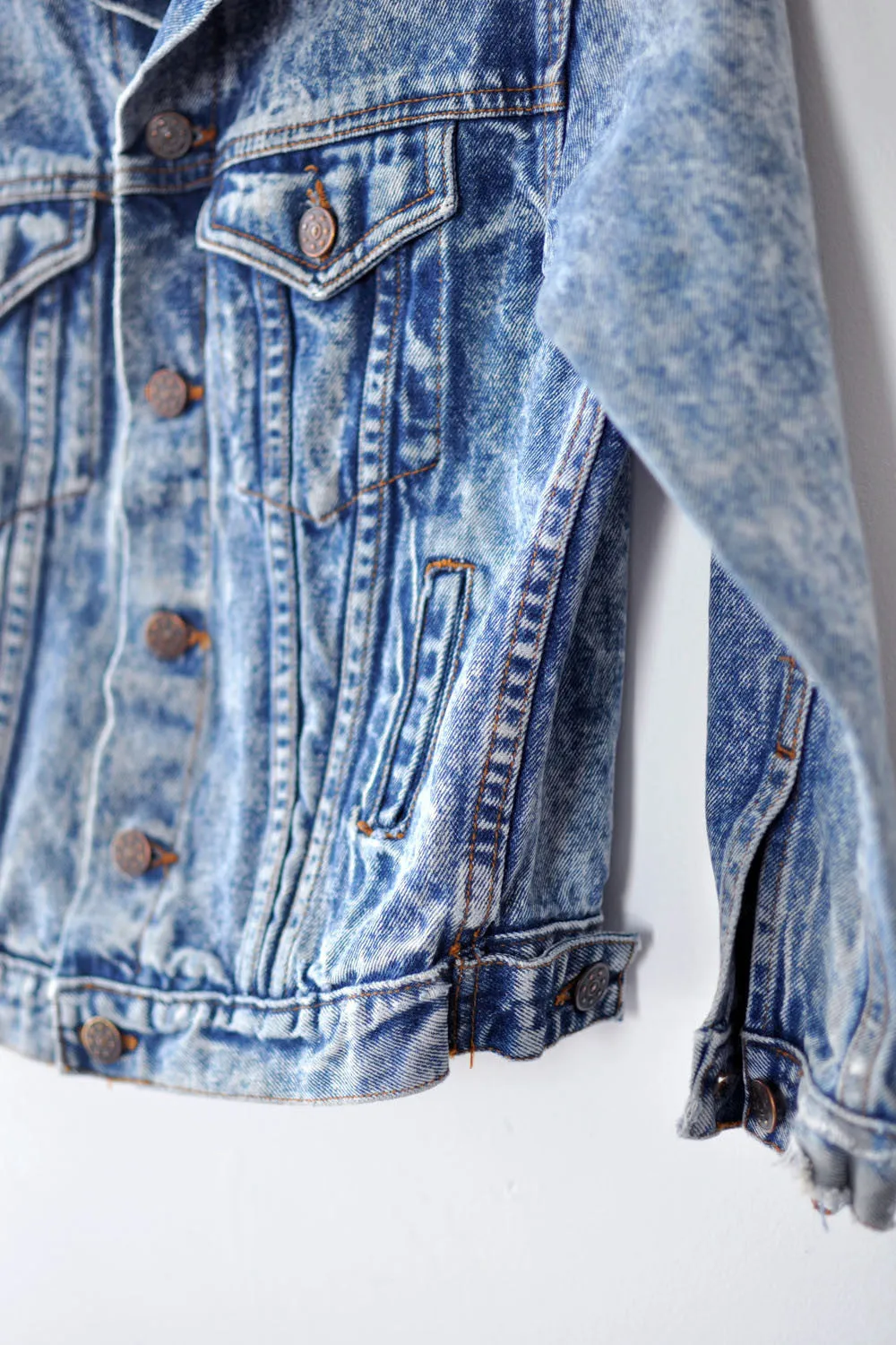 Acid Wash Shrunken Denim Jacket XS