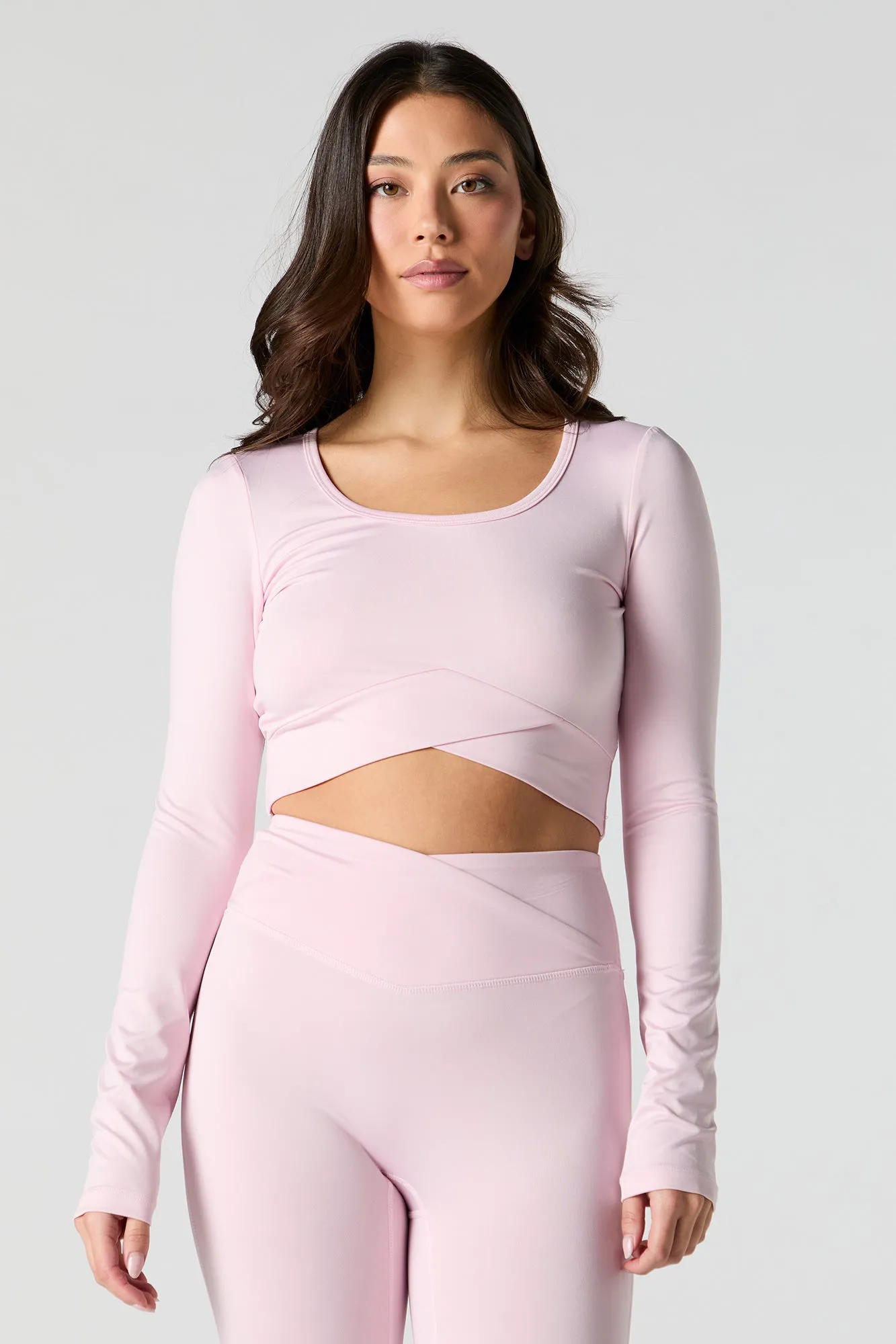 Active Criss Cross Hem Long Sleeve Top