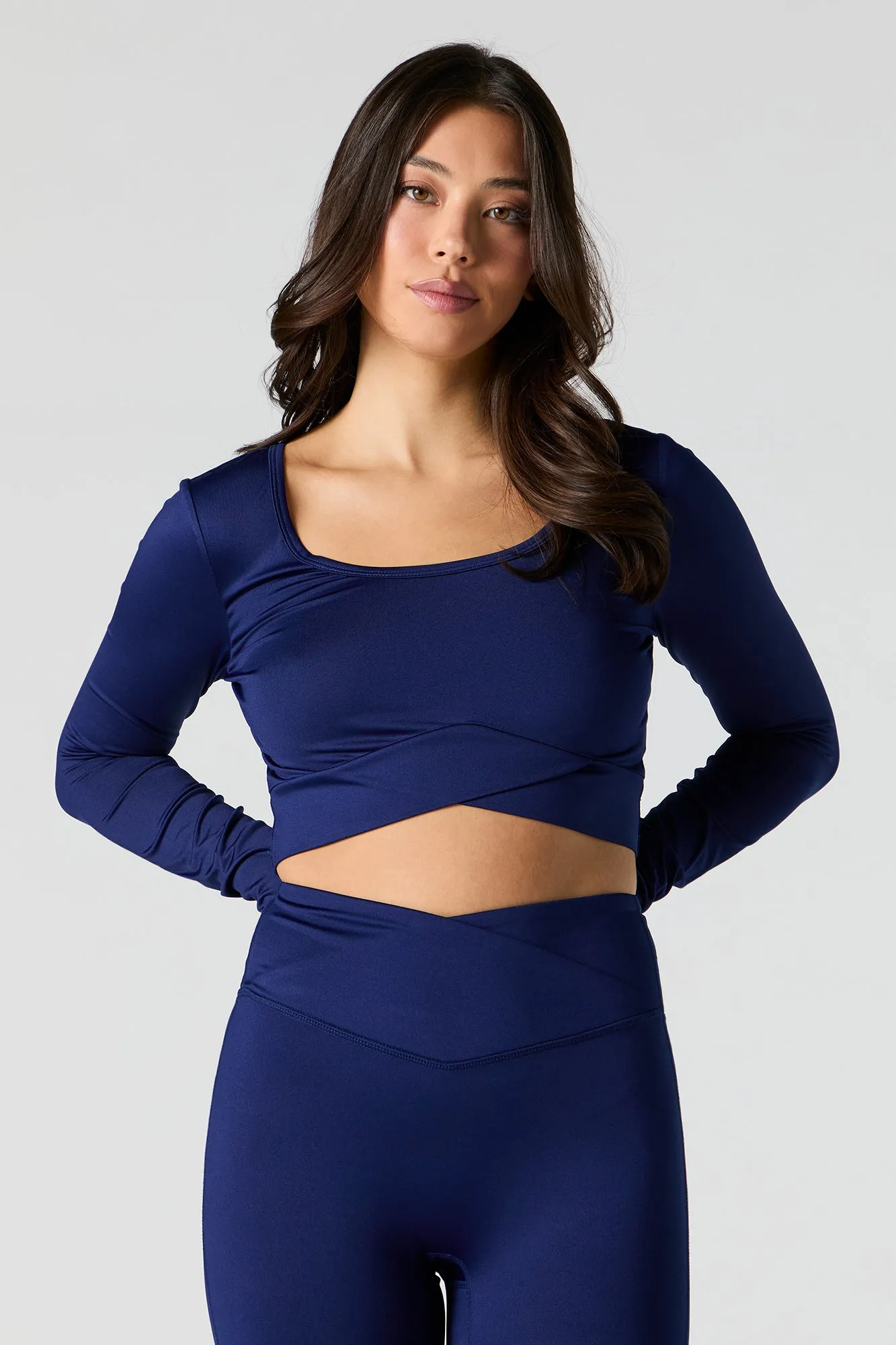 Active Criss Cross Hem Long Sleeve Top