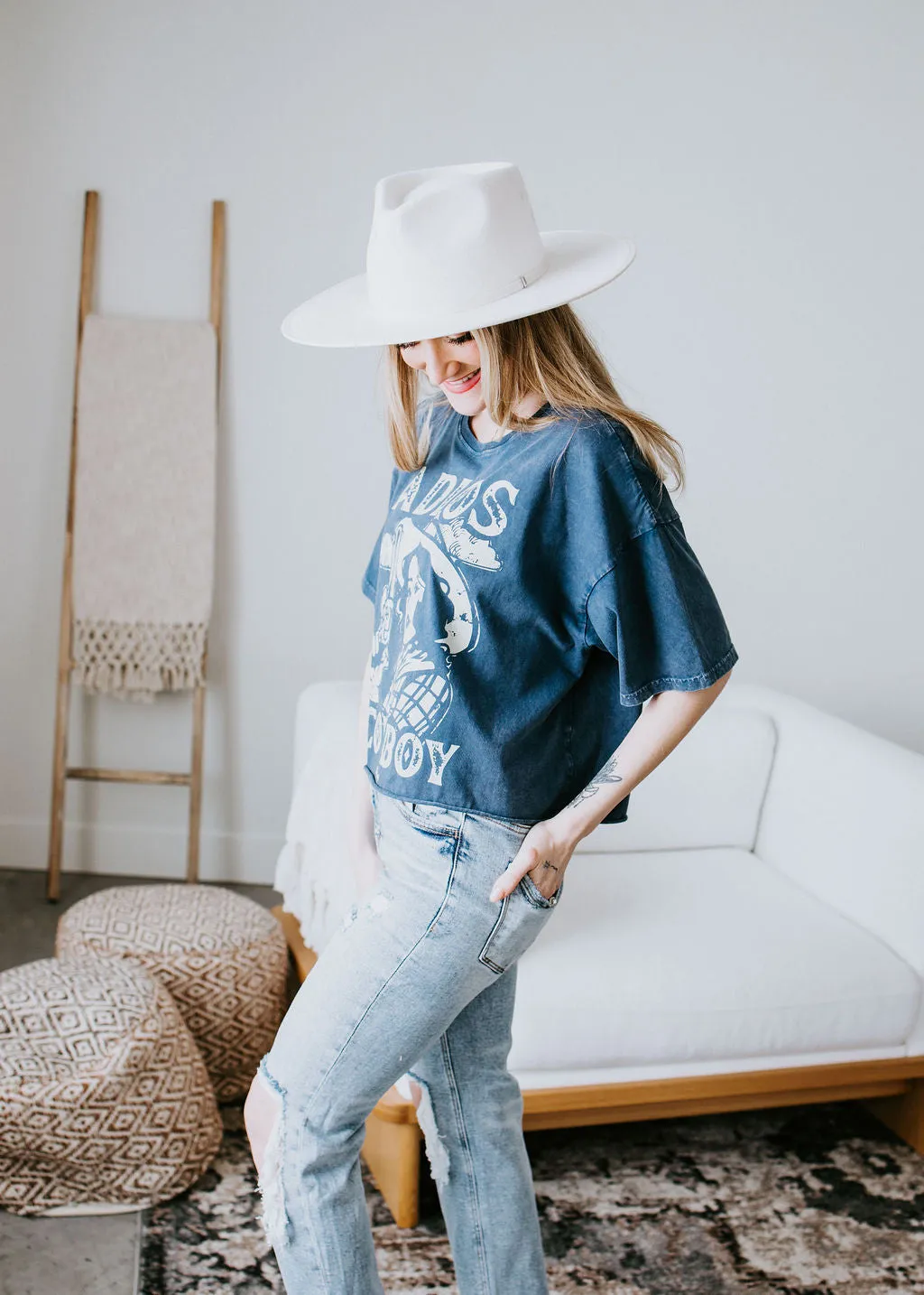 Adios Cowboy Cropped Tee