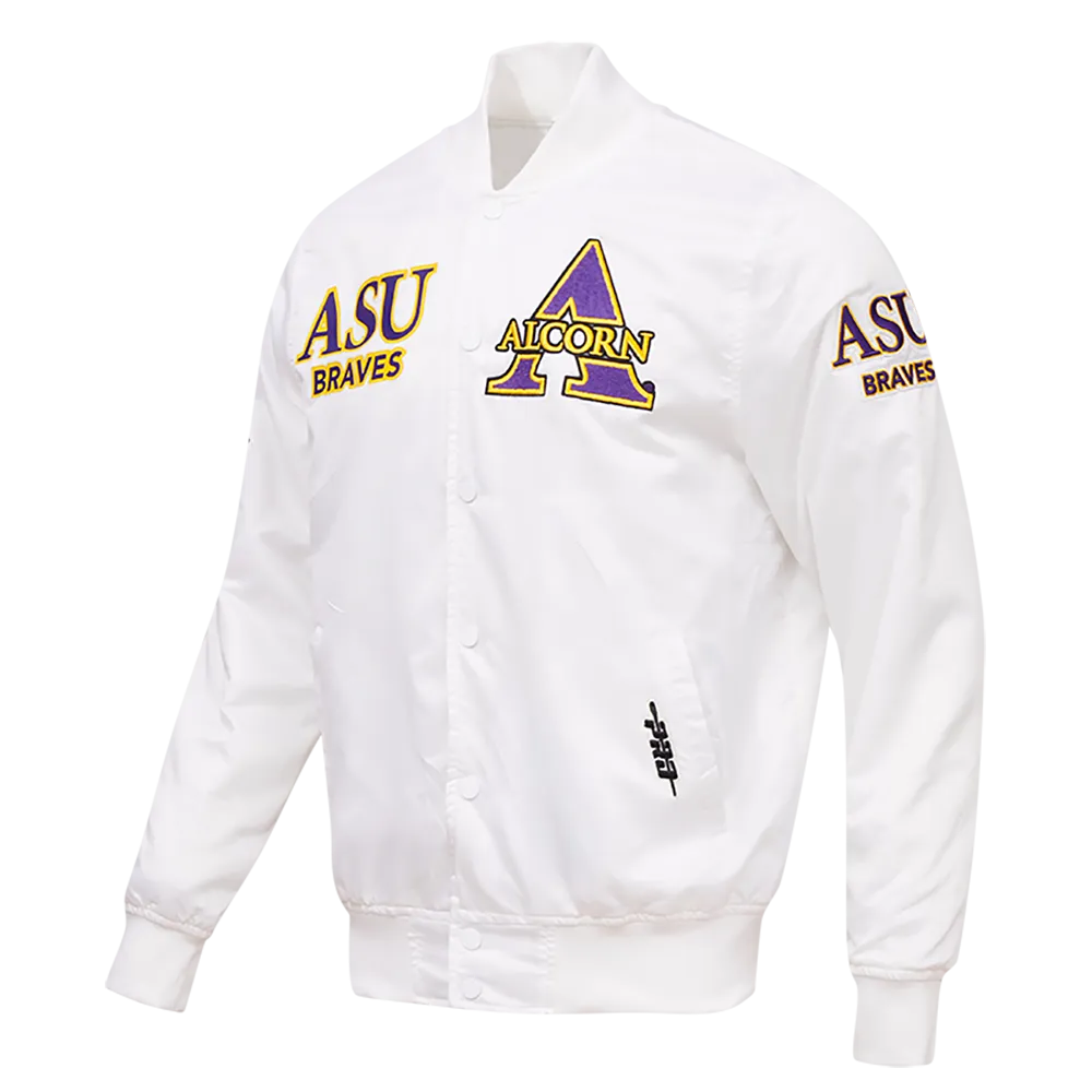 ALCORN STATE UNIVERSITY CLASSIC SATIN JACKET (WHITE)