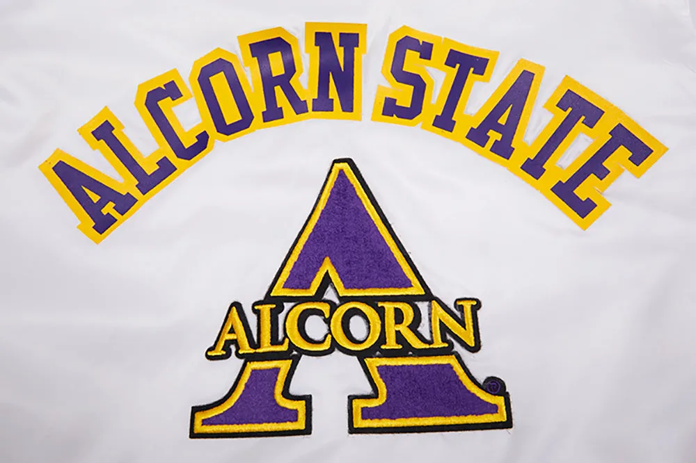 ALCORN STATE UNIVERSITY CLASSIC SATIN JACKET (WHITE)