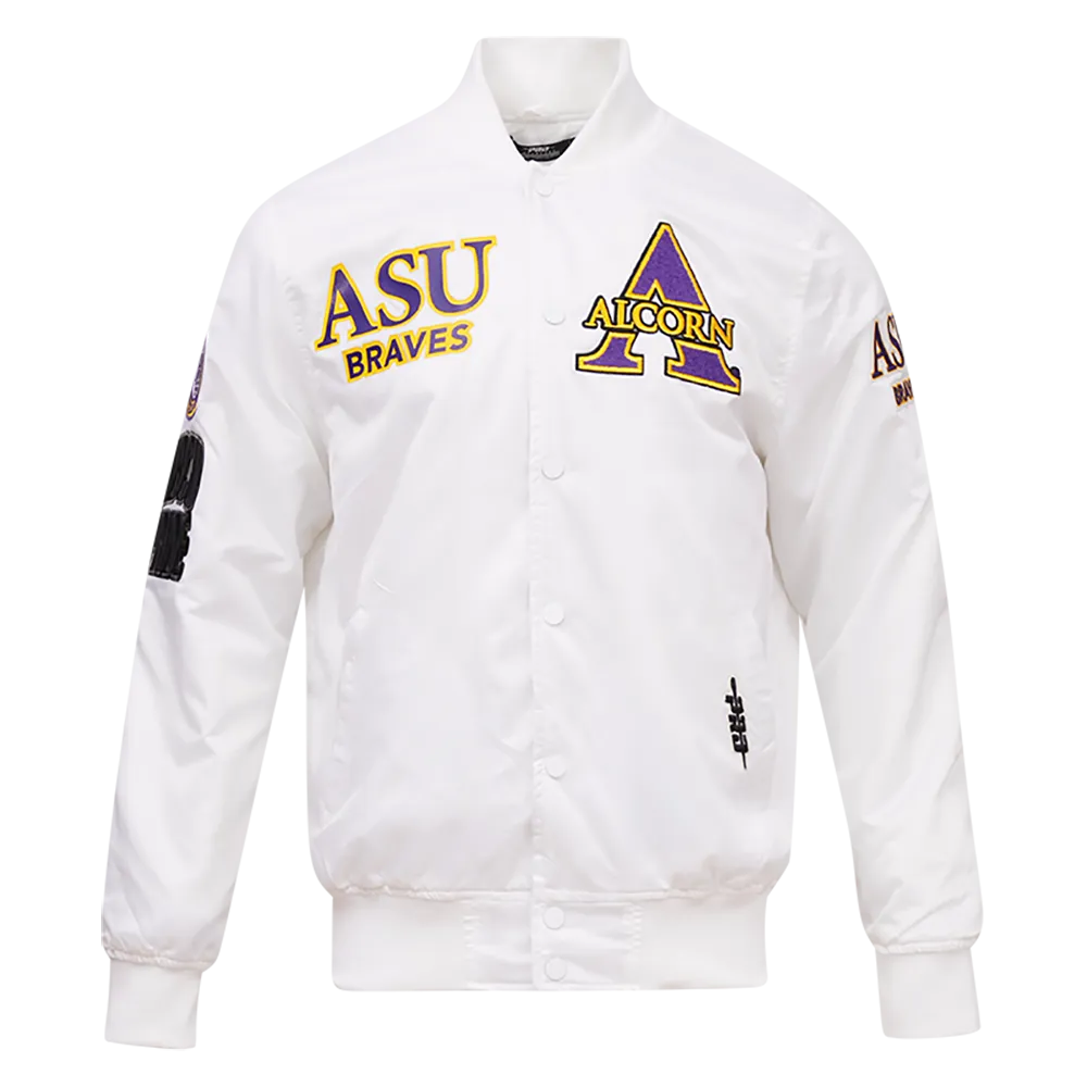 ALCORN STATE UNIVERSITY CLASSIC SATIN JACKET (WHITE)