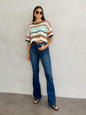 Aribella Stripe Crochet Top - Final Sale