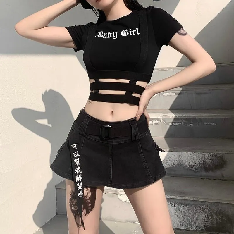 Baby Girl Suspender Crop Top