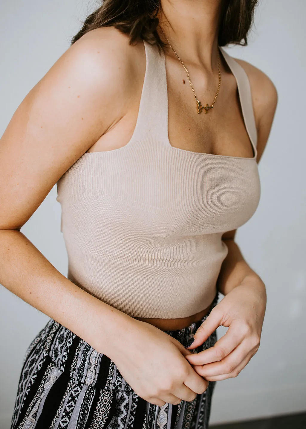 Back Story Cropped Knit Tank