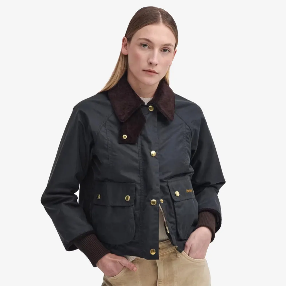 Barbour Womens Beadnell Cropped Wax Jacket - Stylish and Weatherproof Outerwear