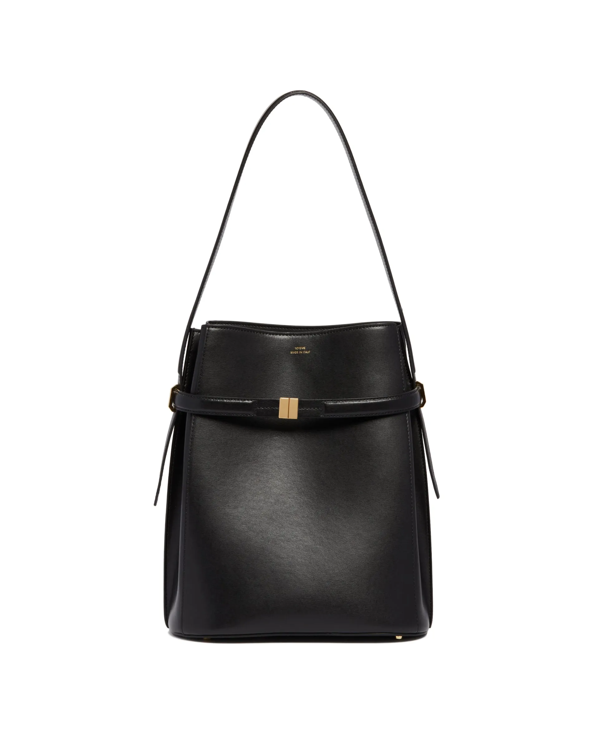 Black Belted Bucket Bag