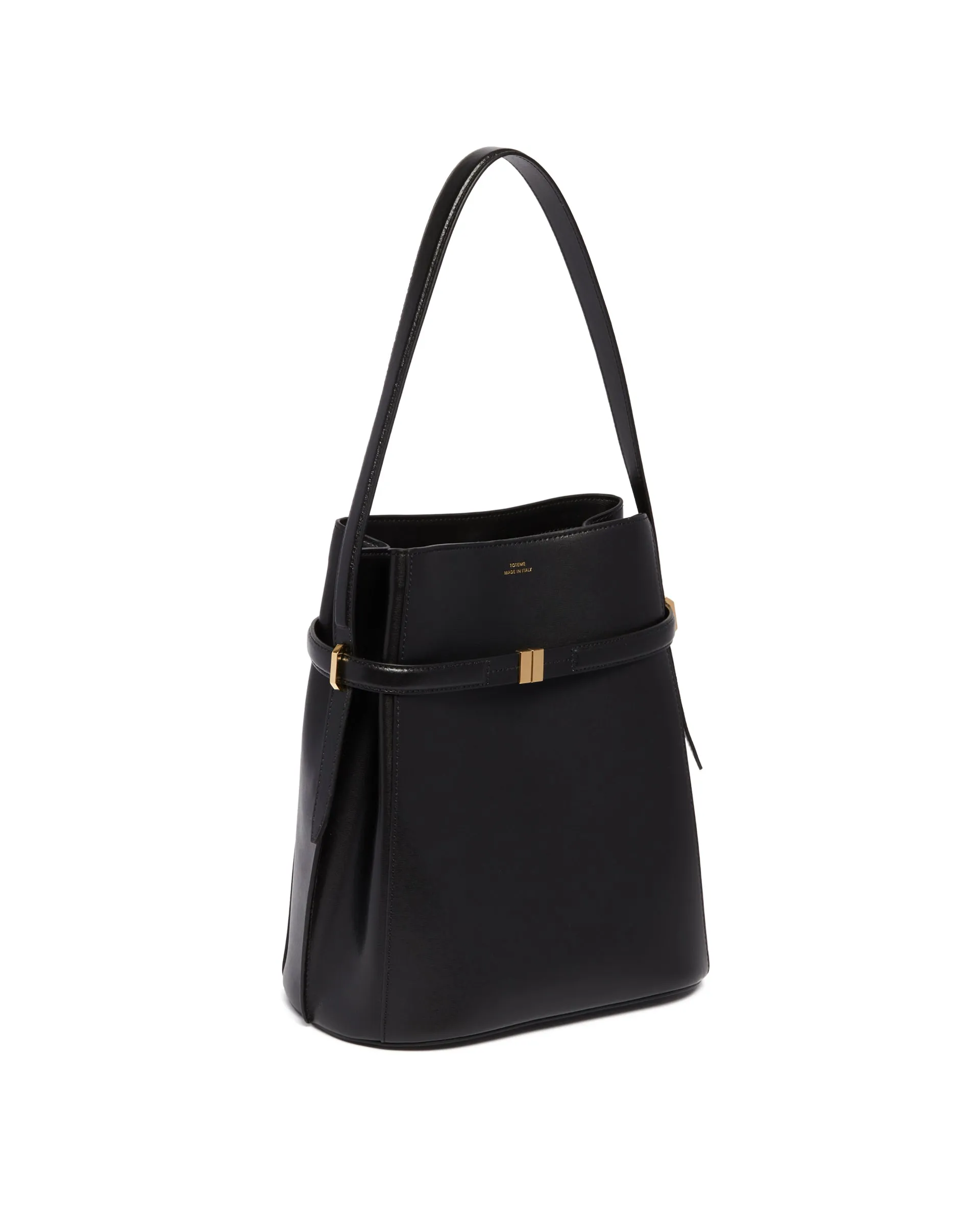 Black Belted Bucket Bag