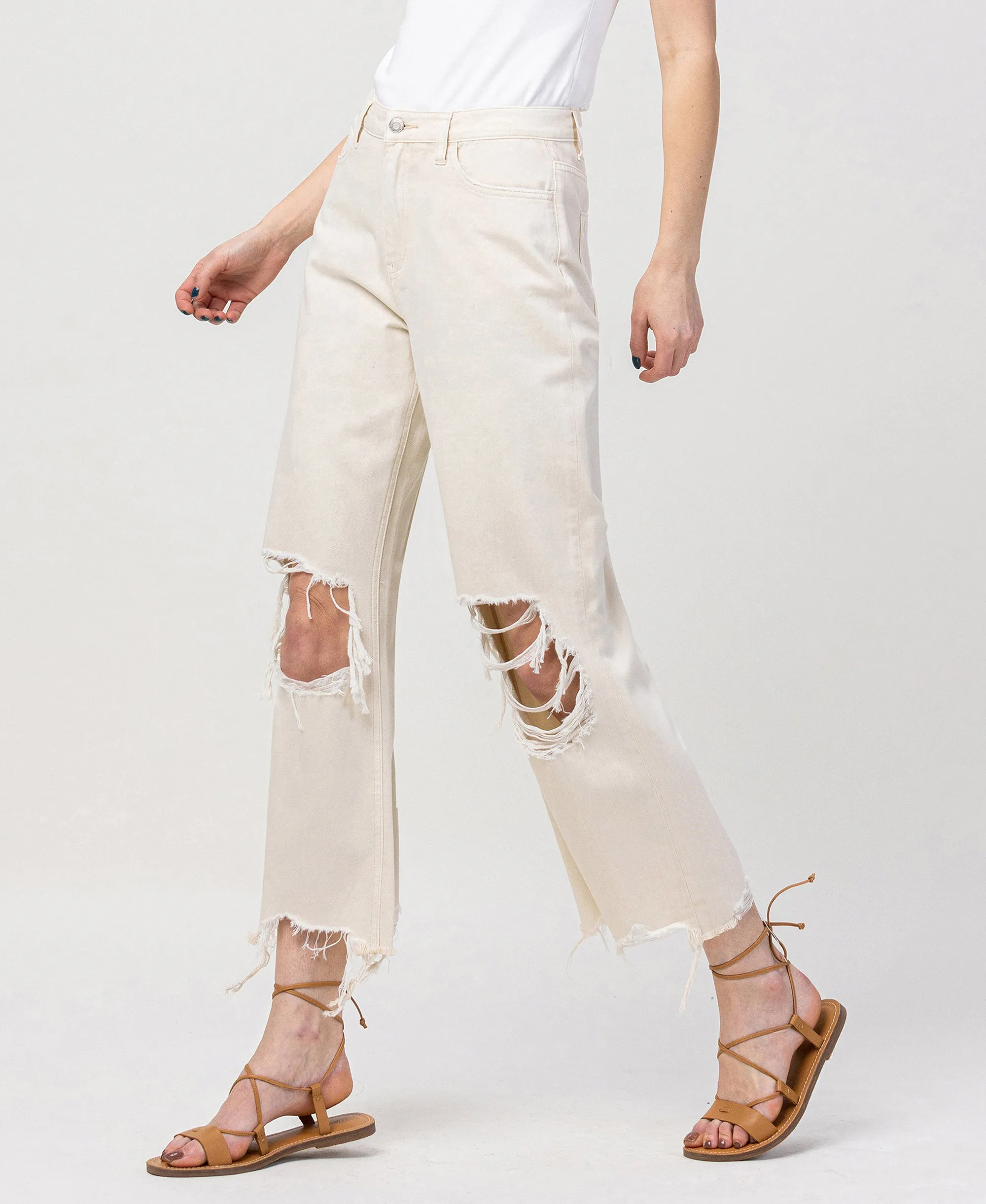 Blushing - Super High Rise 90's Vintage Crop Straight Jeans