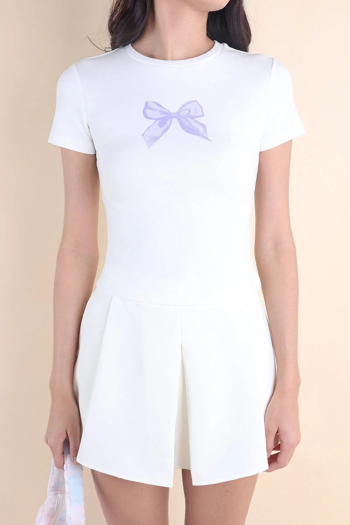 BON BON RIBBON TEE IN LILAC