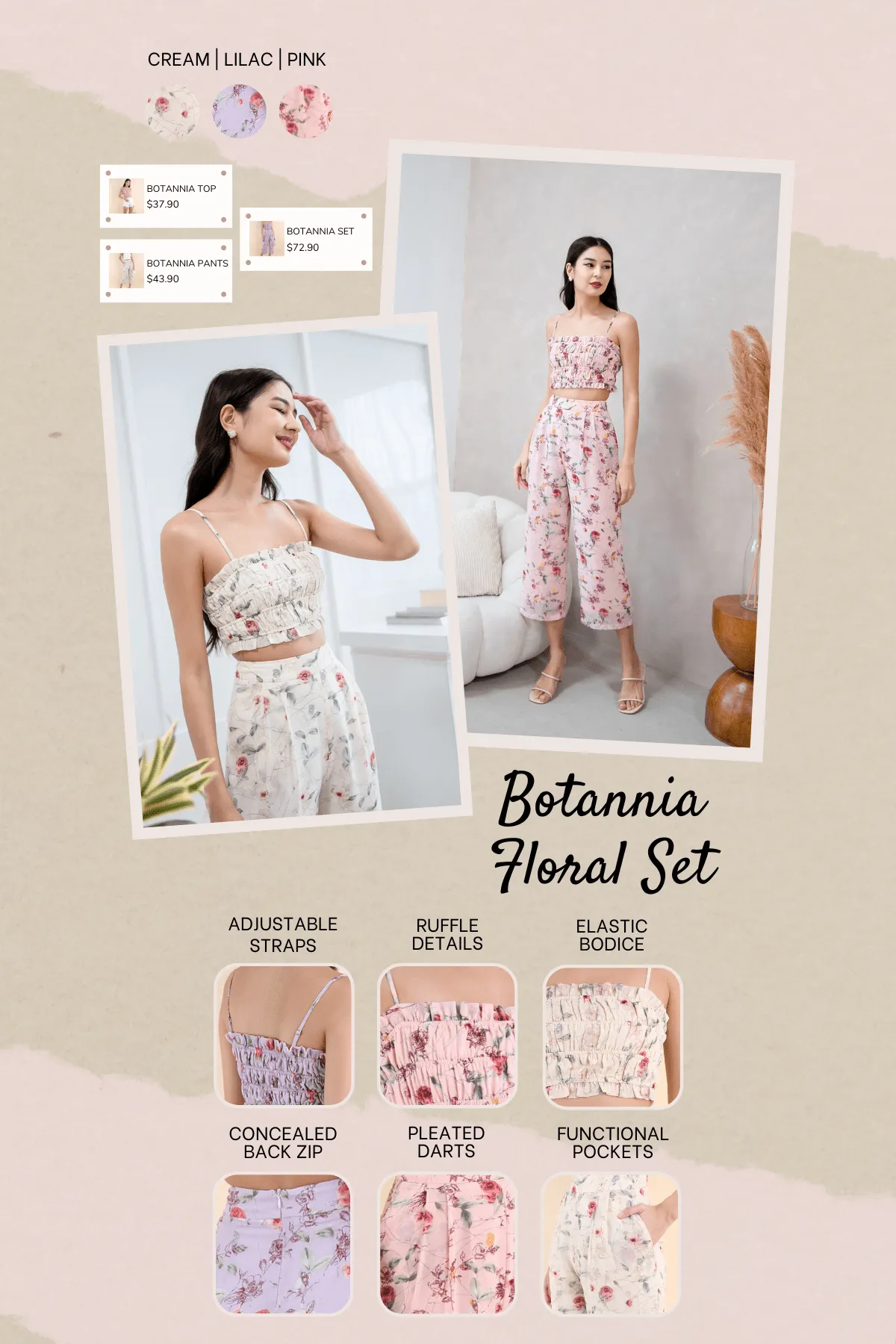 BOTANNIA FLORAL TOP IN LILAC