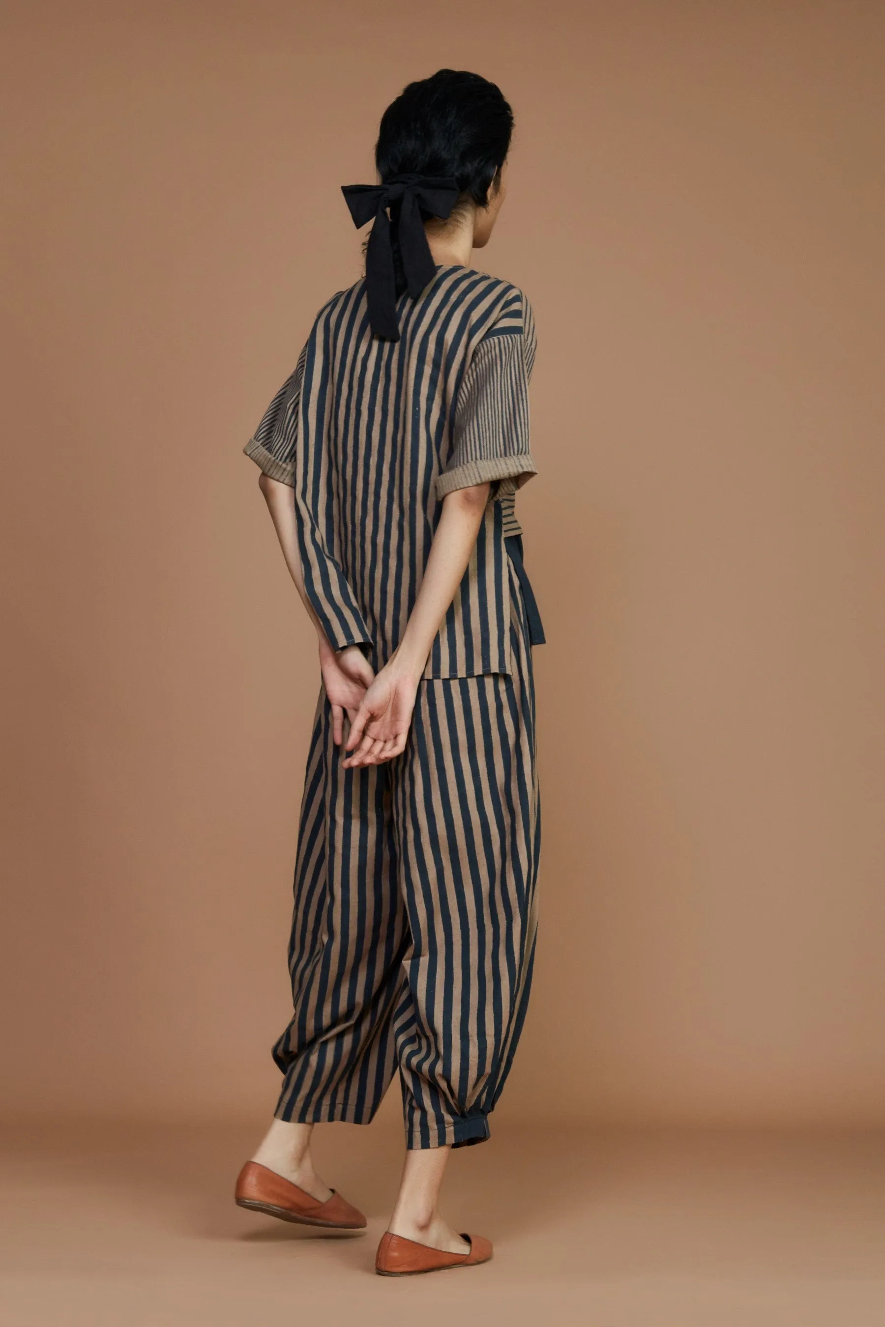 Brown with Charcoal Striped CB Ekin Top (Ready to Ship)