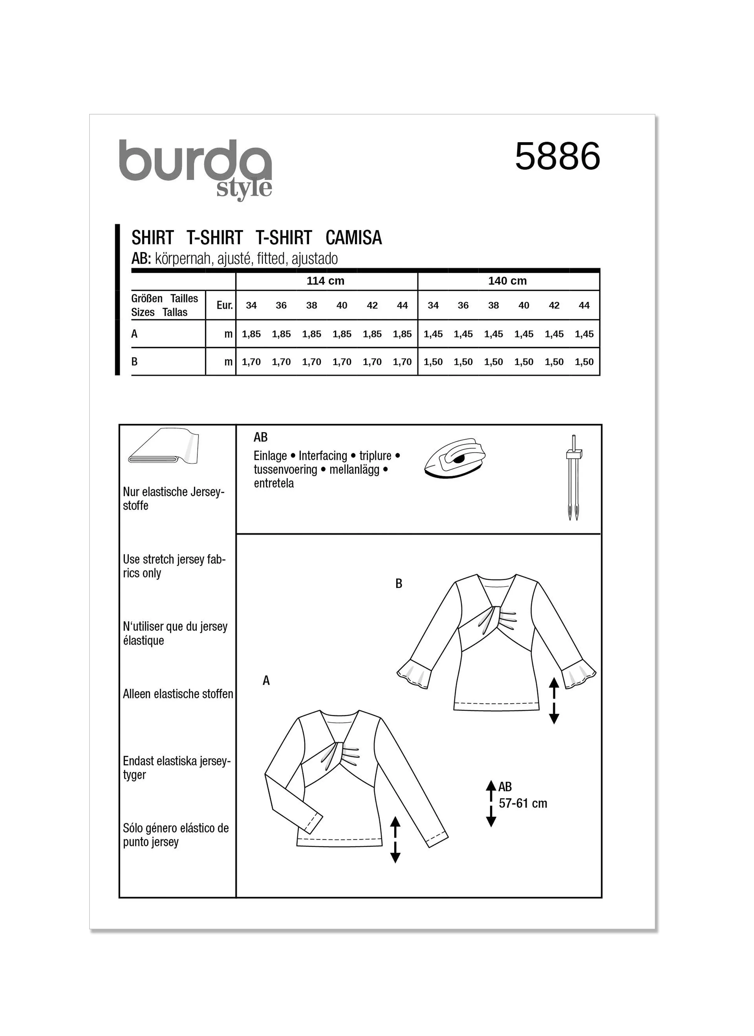 Burda Knit Tops 5886