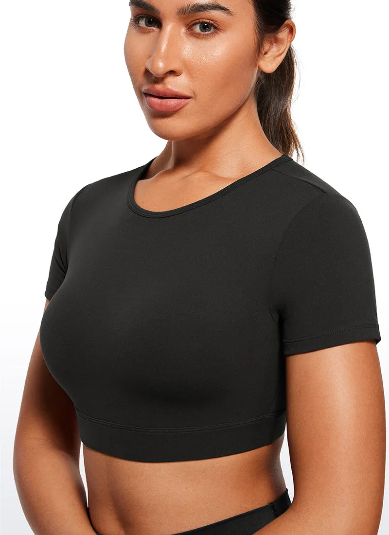 Butterluxe Open Back Cropped Short Sleeves