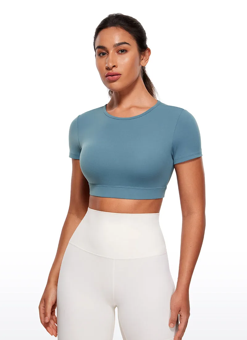 Butterluxe Open Back Cropped Short Sleeves