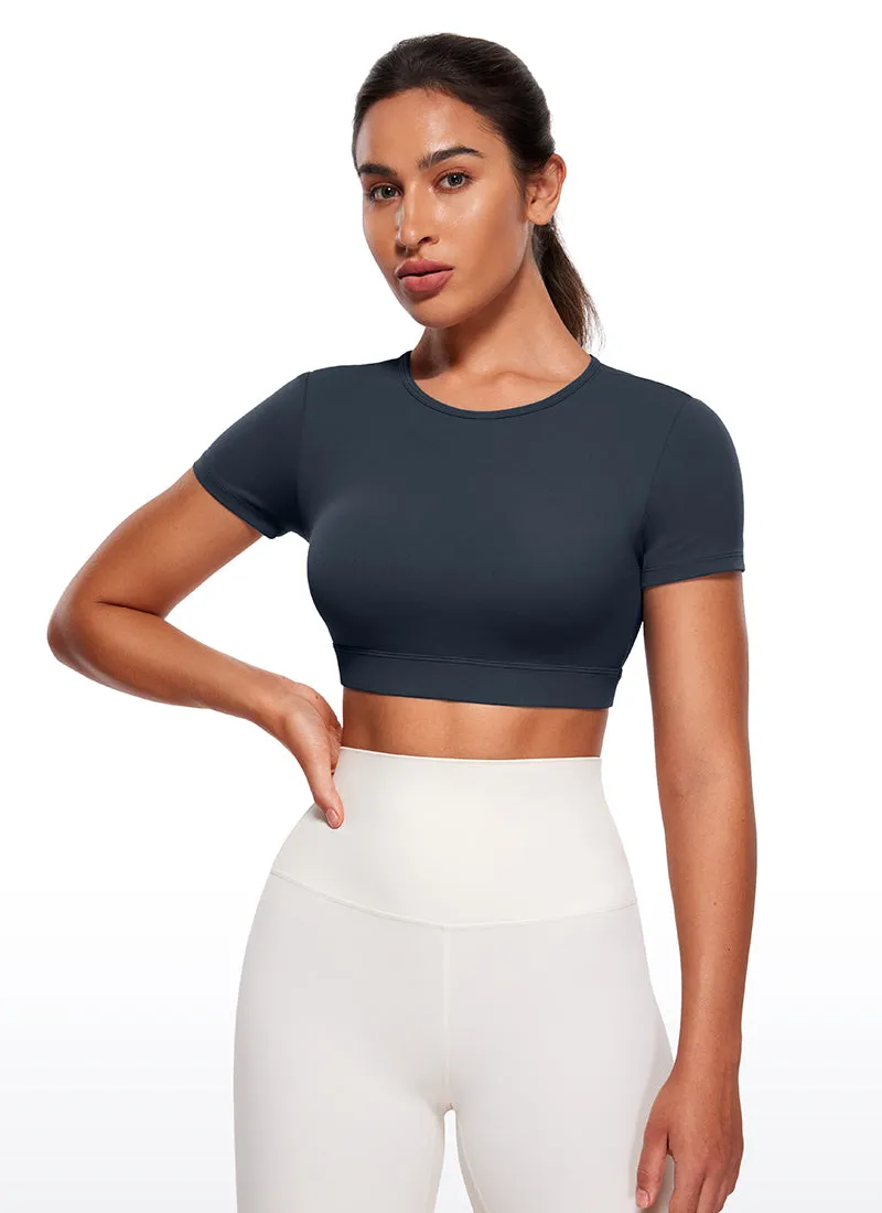 Butterluxe Open Back Cropped Short Sleeves