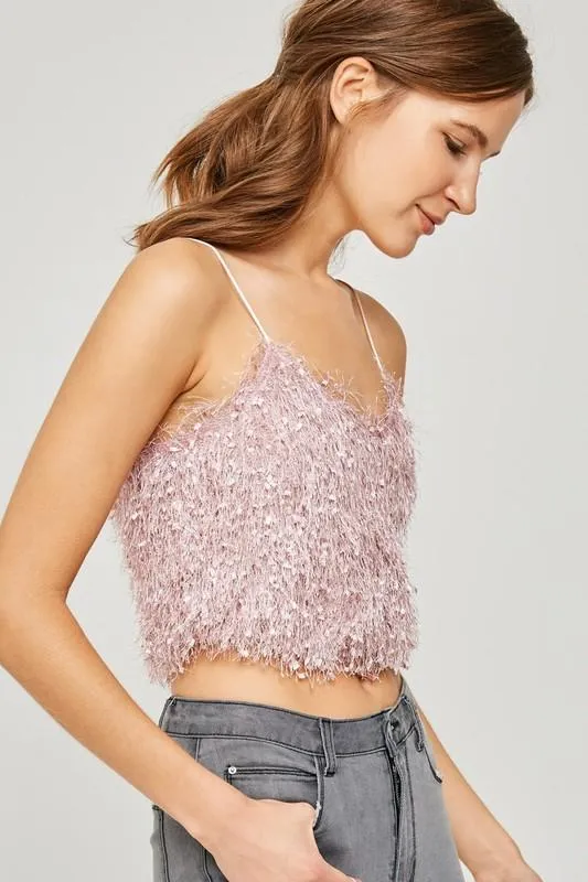 Carli Textured Crop Tank (Mauve)