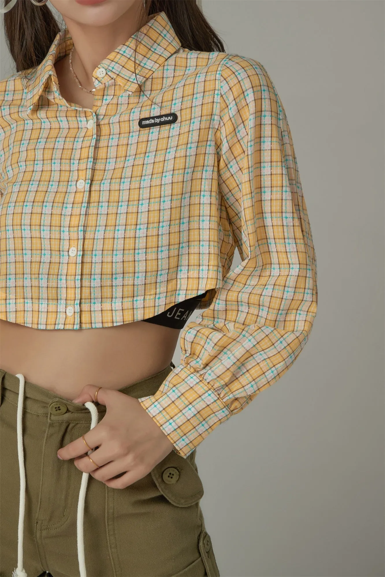 Check Cropped Shirt