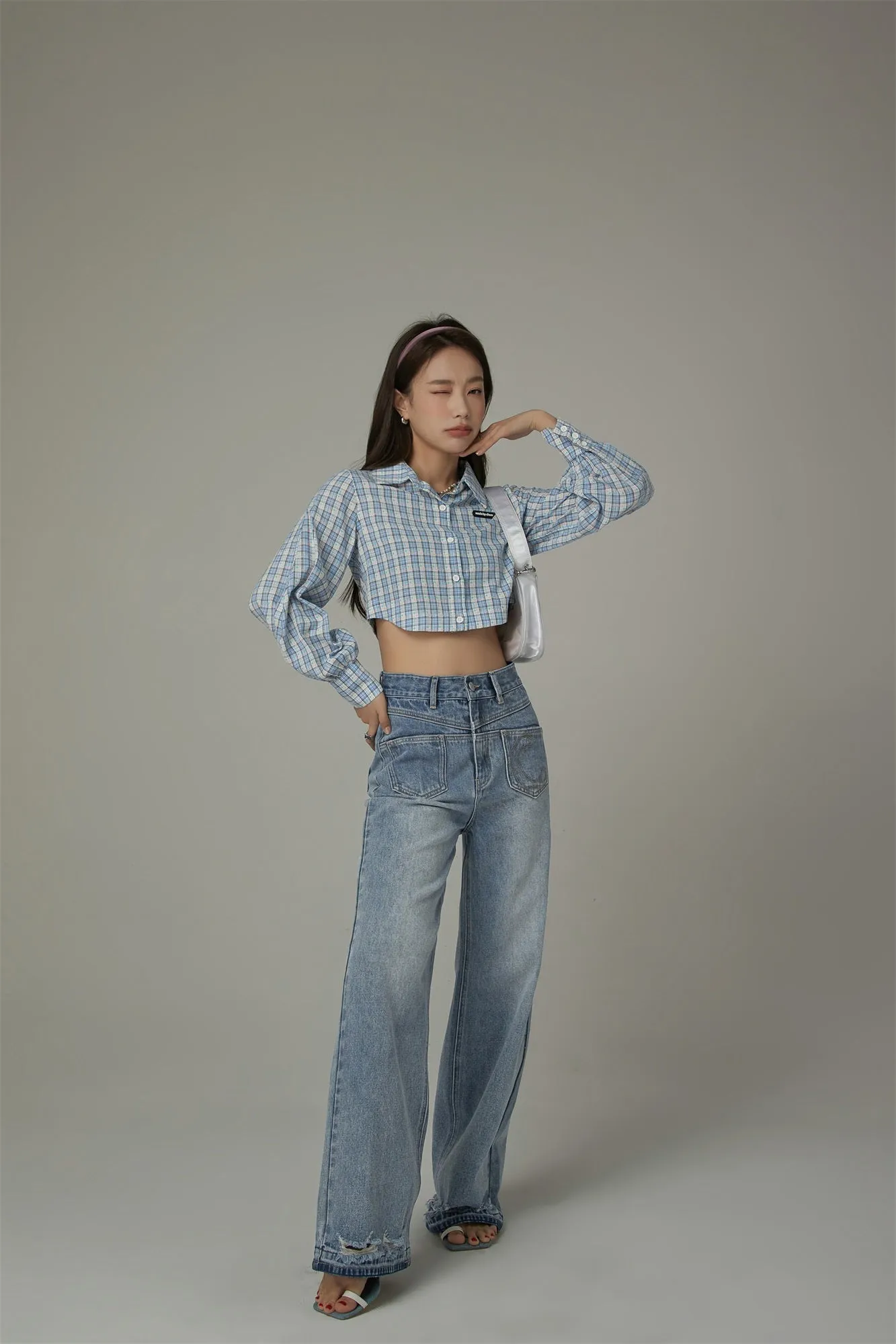 Check Cropped Shirt