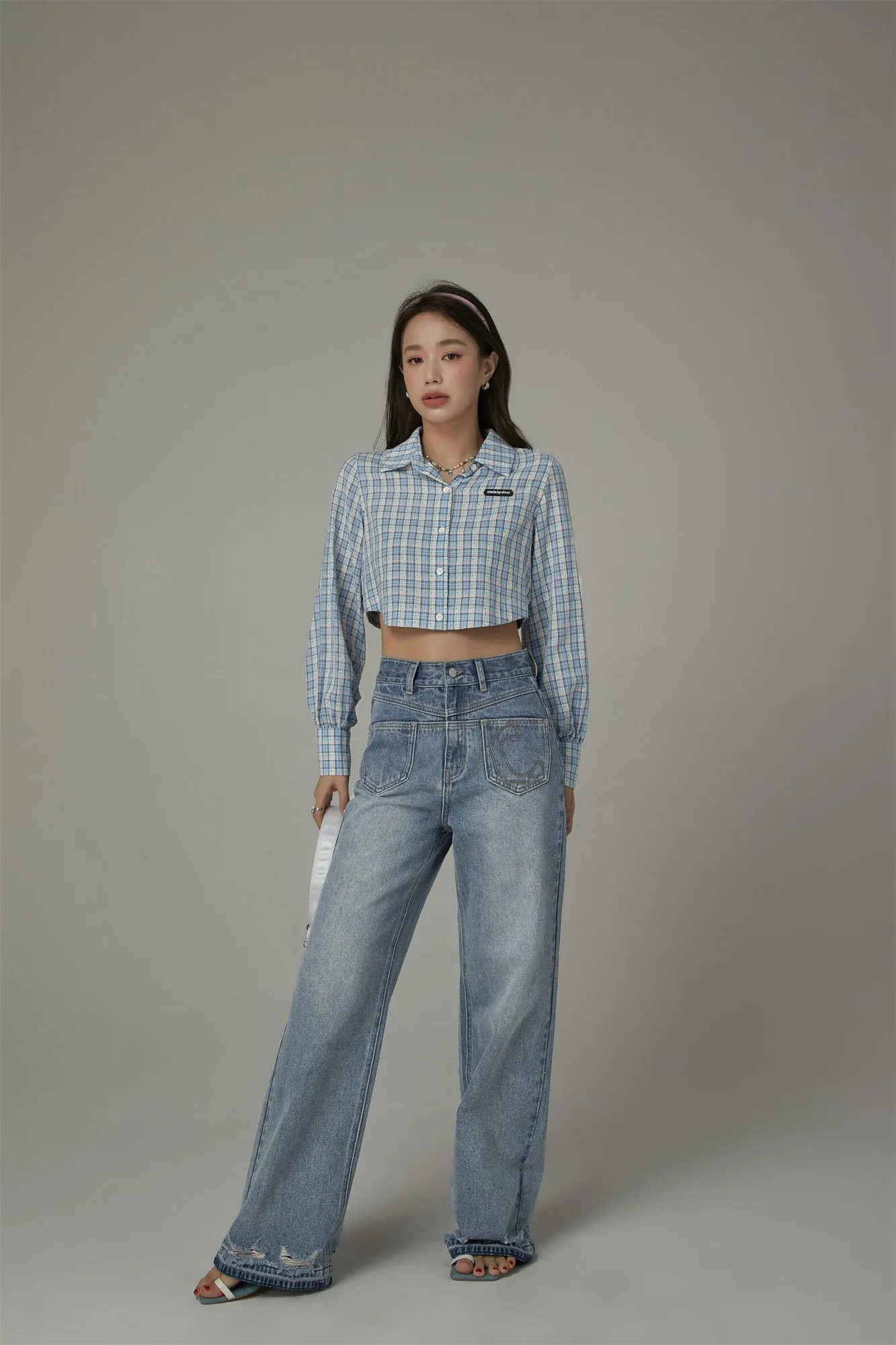 Check Cropped Shirt