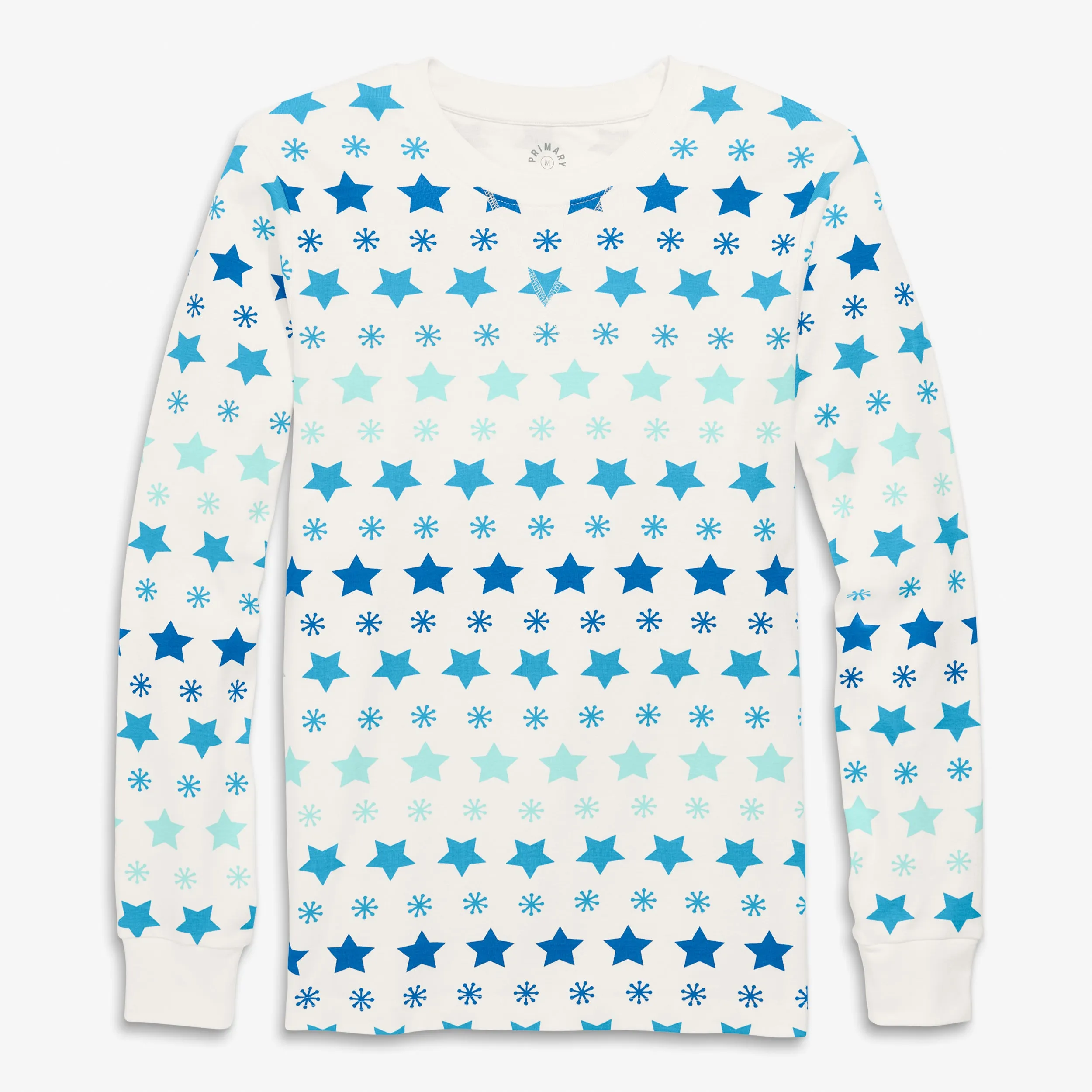 Clearance fit 2 grown-ups organic pj top in snowy stars