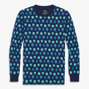 Clearance fit 2 grown-ups organic pj top in spinning dreidels