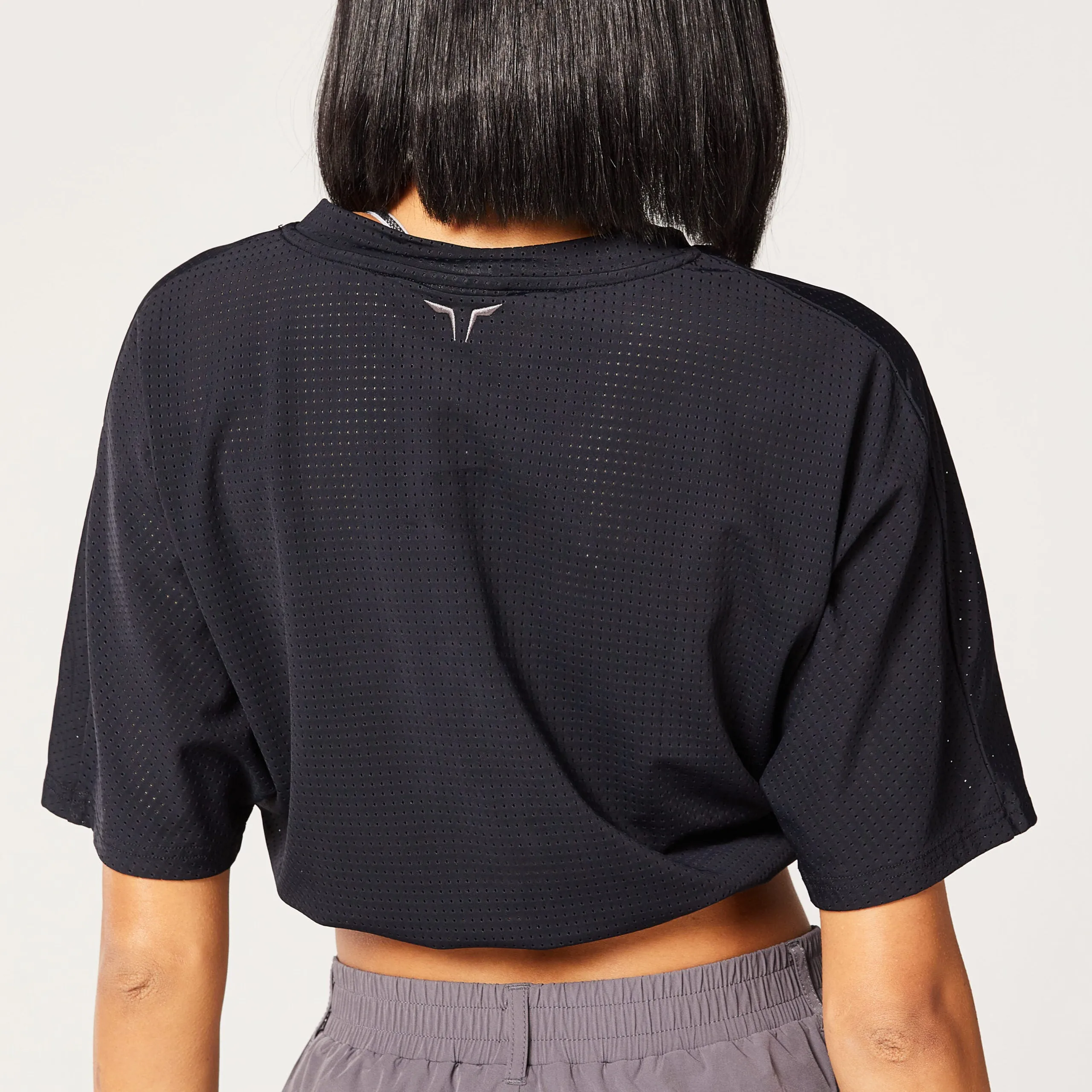 Code Cropped Drawstring Tee - Black