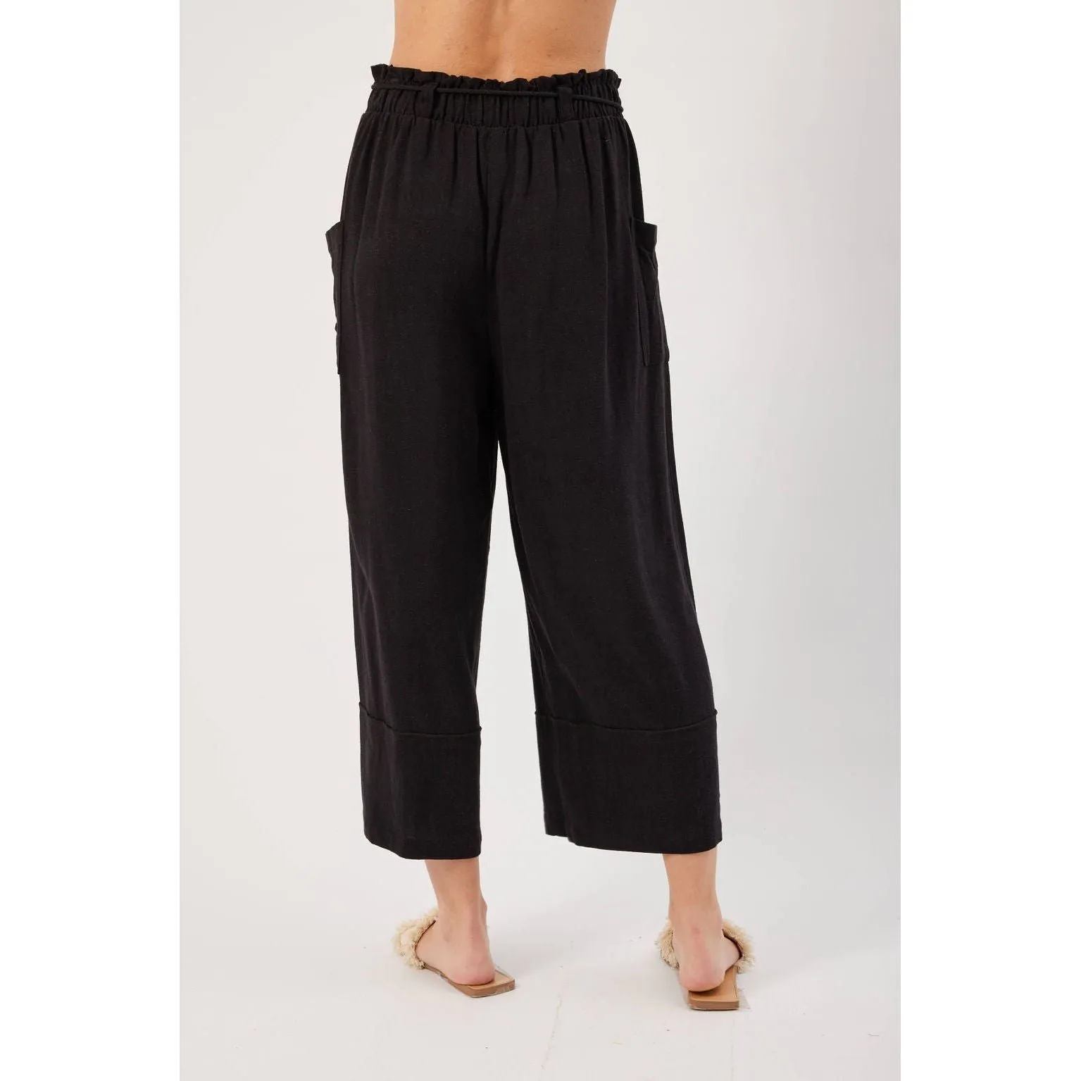 Cora Black Linen Pant