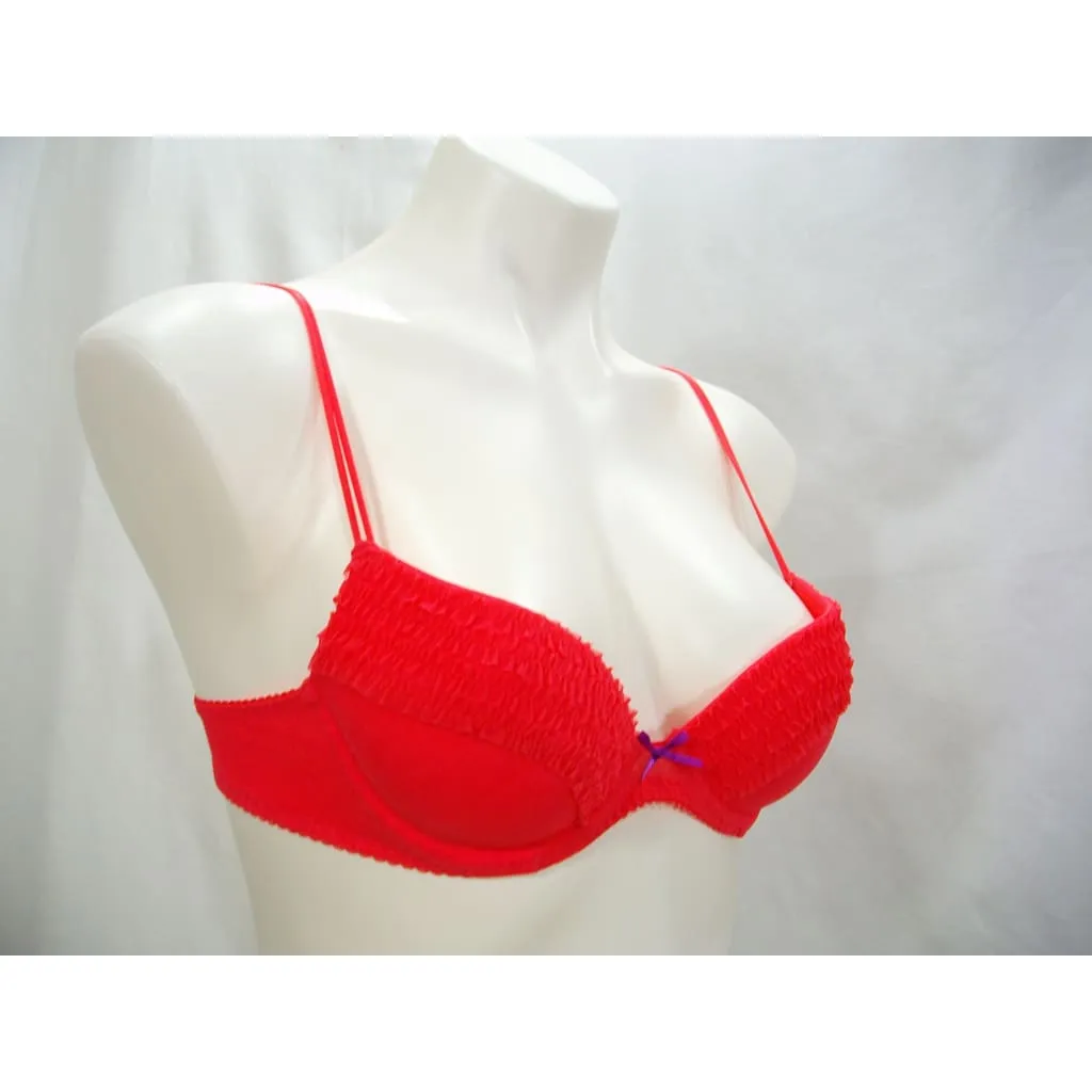 Cosabella Amore 254-6085 Ruffled Trim Push Up Underwire 32B Bright Pink Red