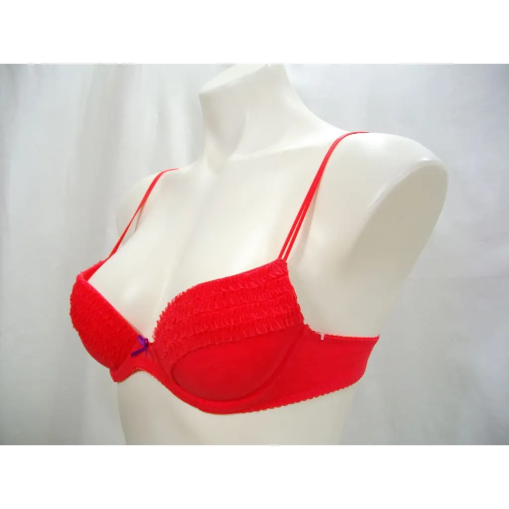 Cosabella Amore 254-6085 Ruffled Trim Push Up Underwire 32B Bright Pink Red