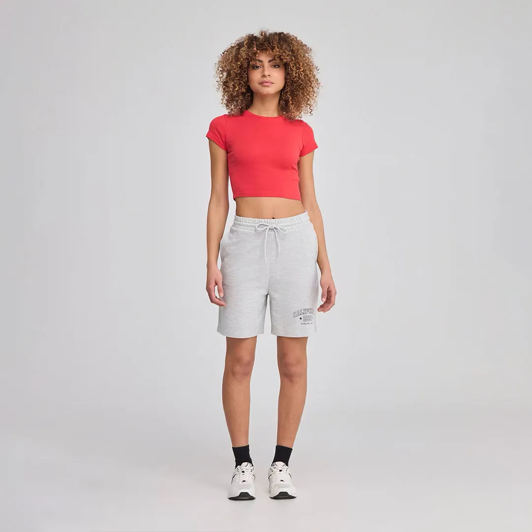 Crew Neck Short Sleeve Cropped T-Shirt