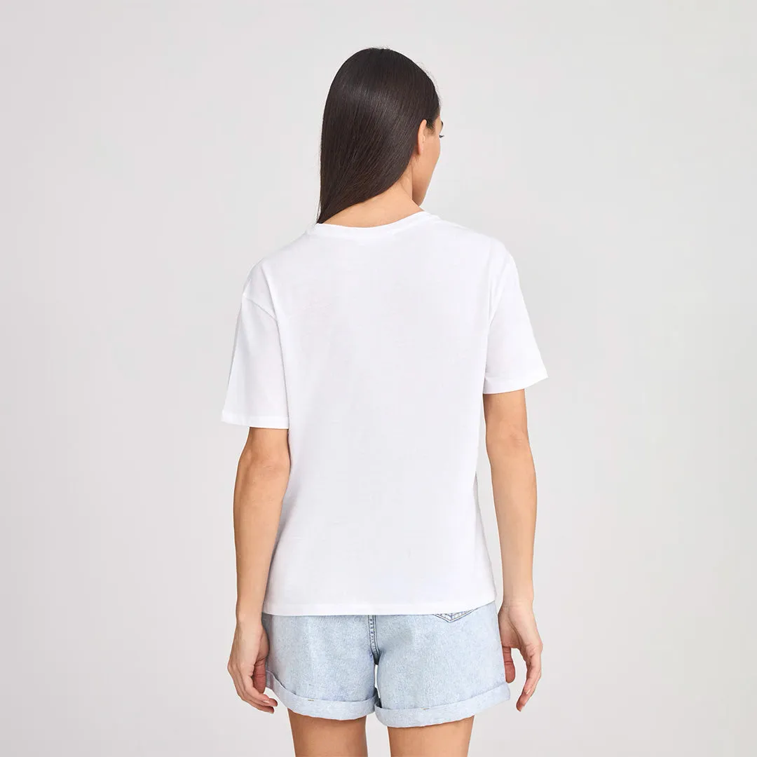 Crew Neck Short Sleeve Cropped T-Shirt