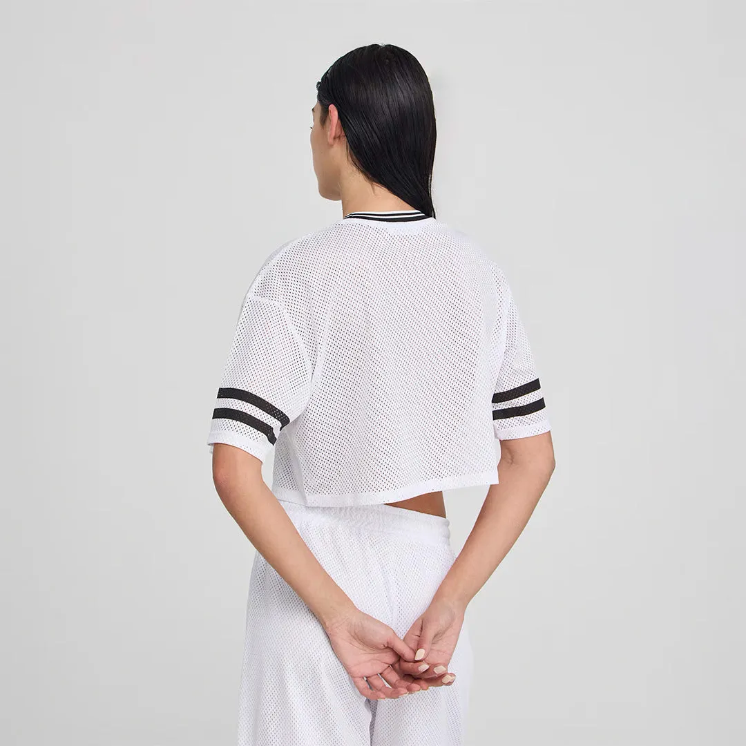 Crew Neck Short Sleeve Mesh T-Shirt