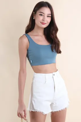 DARIS U-PADDED CROP TOP IN TEAL