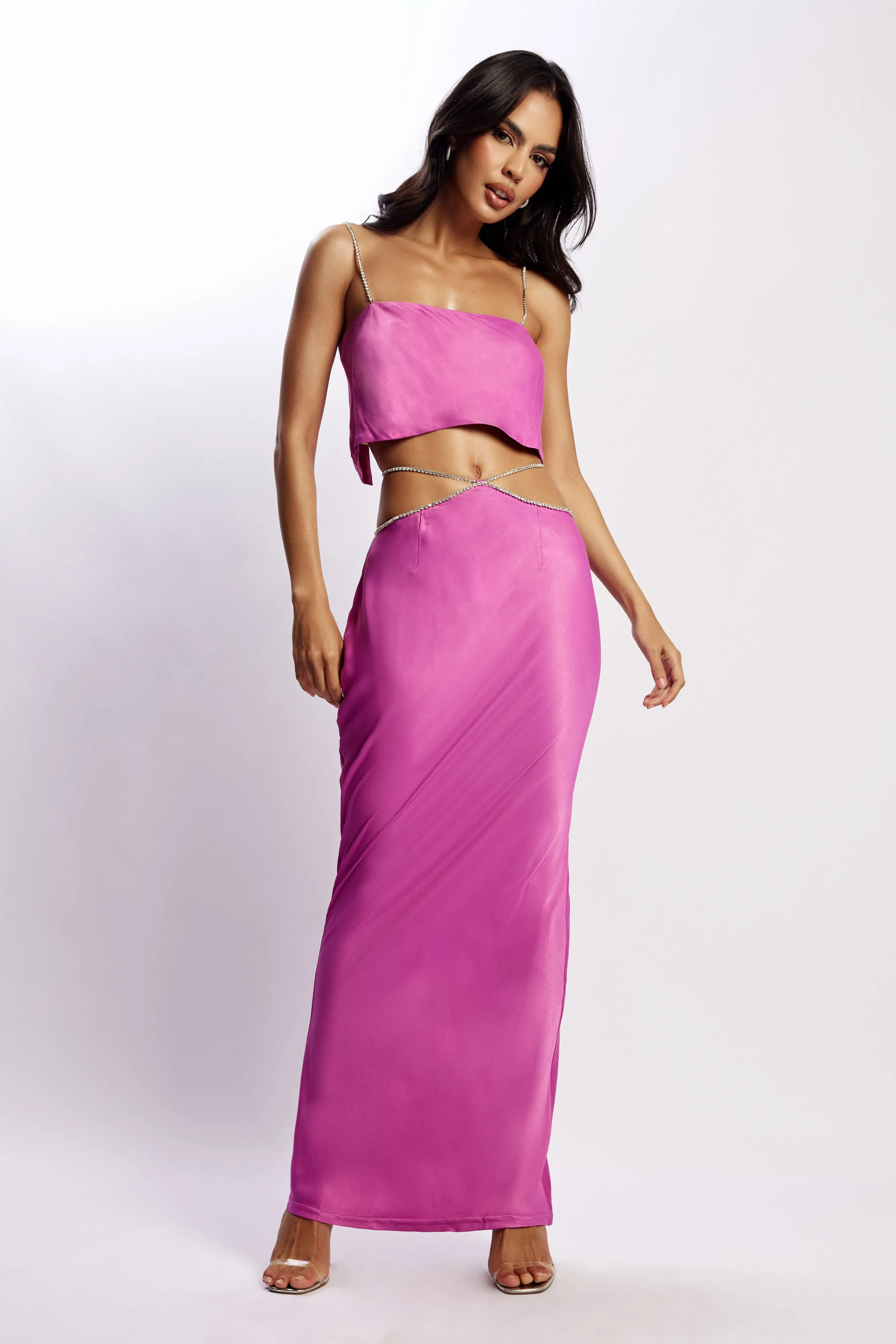 Dayana Straight Cut Crop Top - Purple