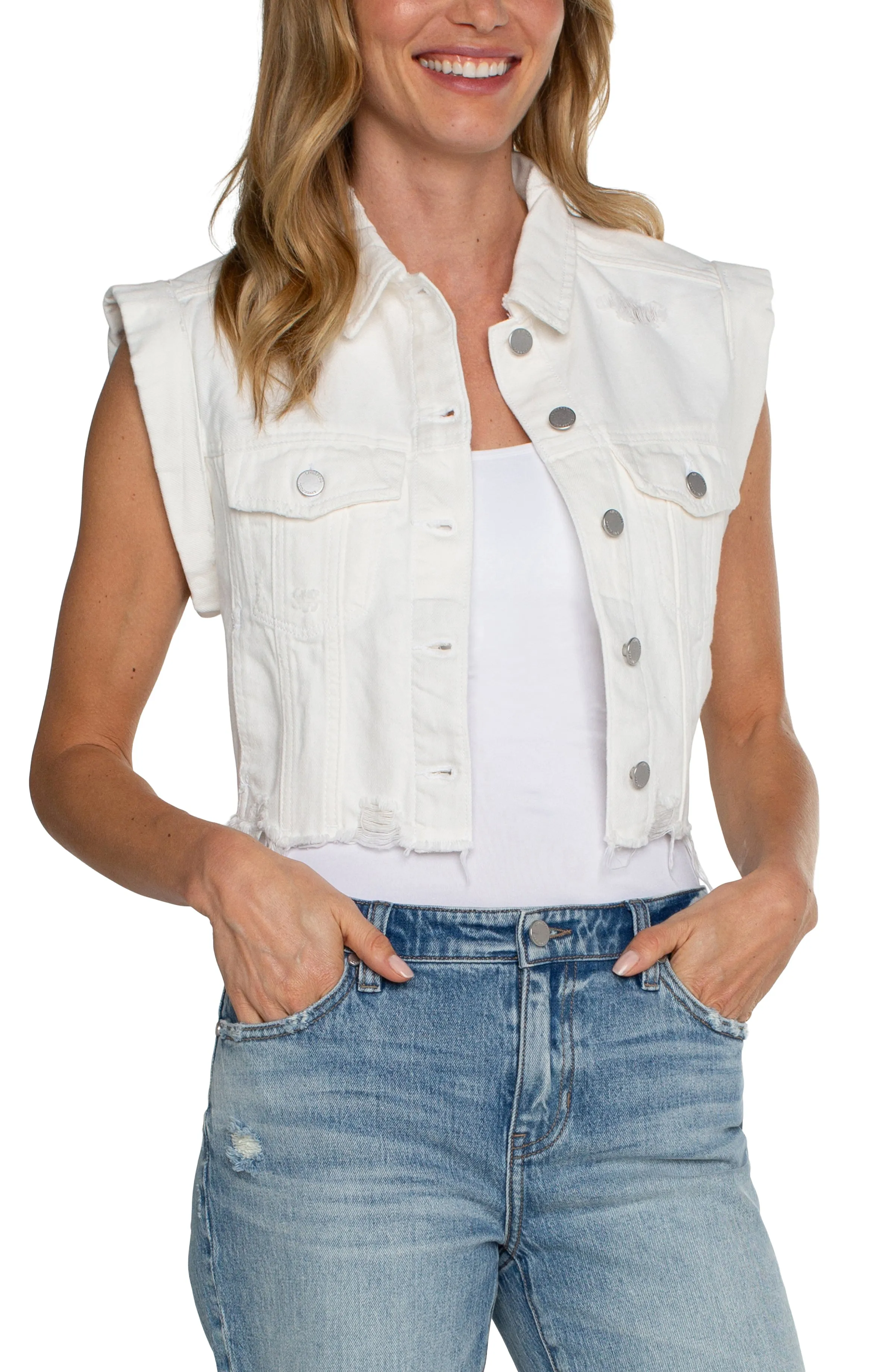 ECO CROPPED SLEEVELESS JACKET