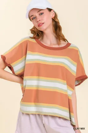 Elle Striped Boxy Top UMGEE