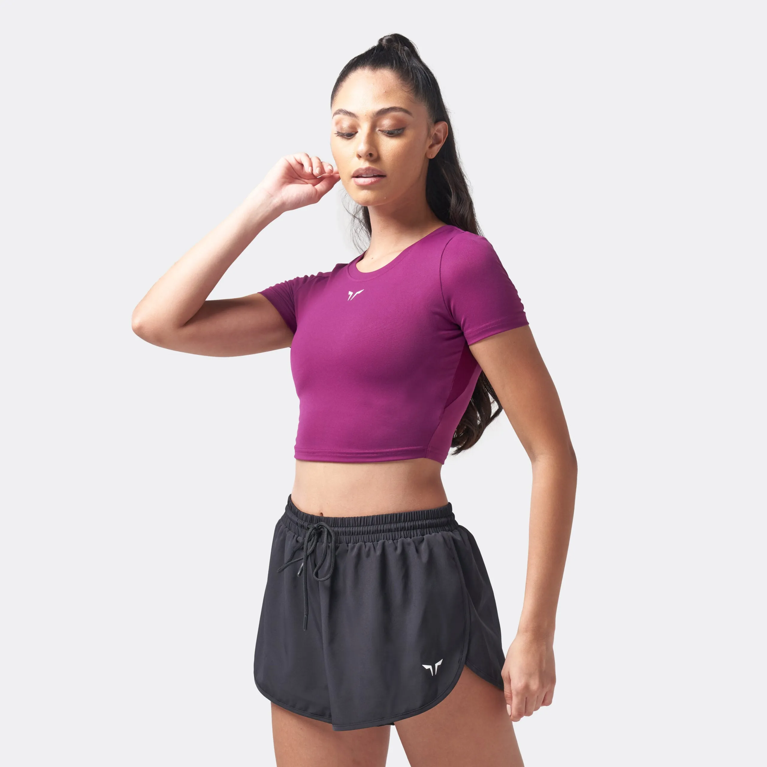 Essential Cropped Tee - Dark Purple