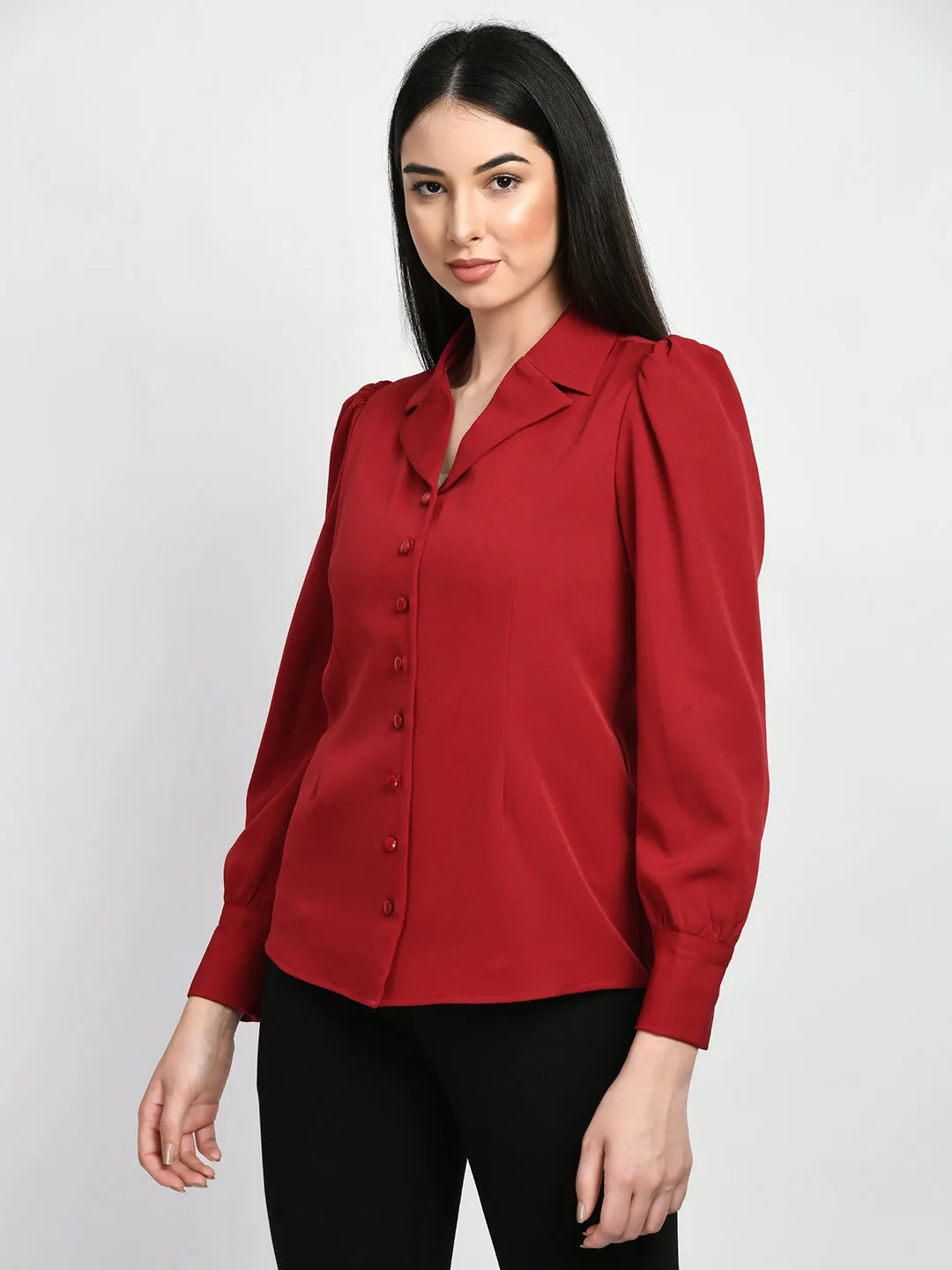 Exude Agility Blazer Top (Red)