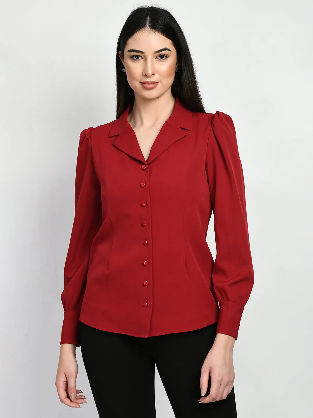 Exude Agility Blazer Top (Red)